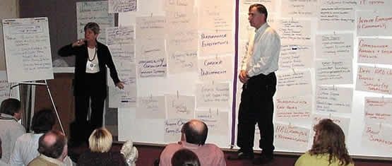 James Cumming facilitates a mind-mapping exercise.